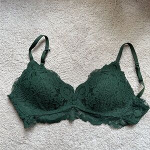 Lace Bralette in Forest Green